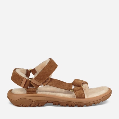 Teva Hurricane Shearling - Men's Teva Sandals - Beige / Brown | India (BLYJ48396)